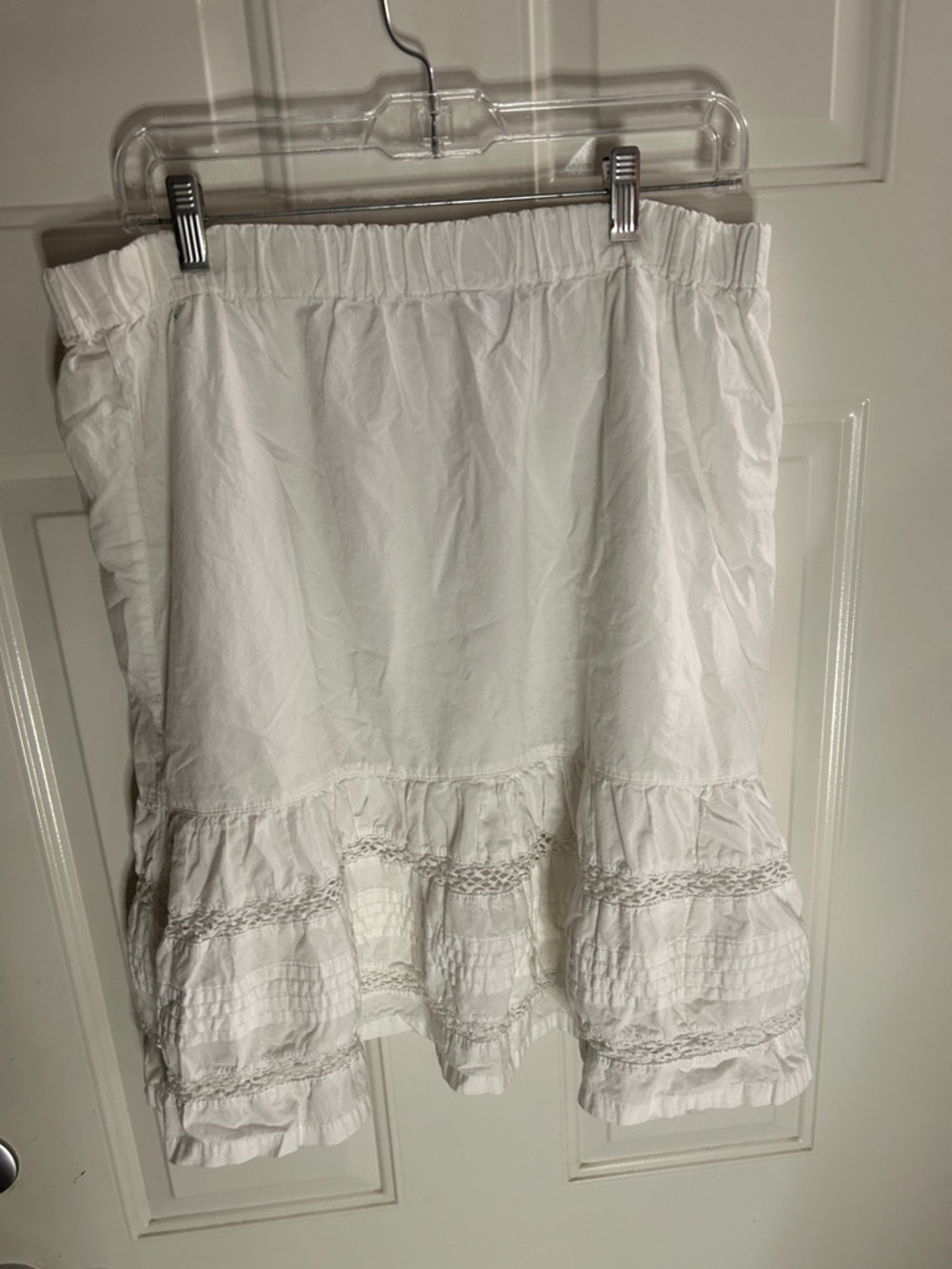 Merona White Elastic Waist Tiered Skirt